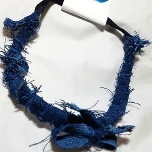 Tasty Raw Edge Denim HEADBANZ "Lil Bow Bae"